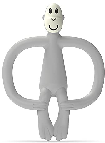 Matchstick Monkey Original Juguete de Dentición Mono, Gris (Grey), 6-18 Meses