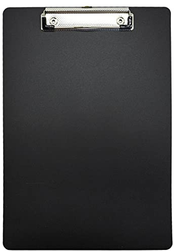 Plastic Clipboard, Metal Clip, A4 Writing Pad, with Hanging Hole File Folder Document Holder, for Stationery Supply for Office Restaurant School Classroom Home, A4 Style(Black)