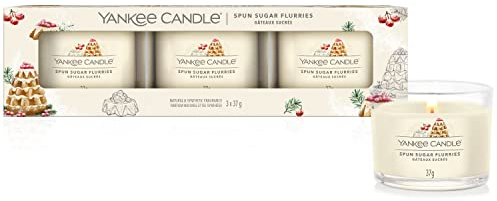Yankee Candle Scented Candles Gift Set | Spun Sugar Flurries Filled Votive Candles | Snow Globe Wonderland Collection | Perfect Gifts for Women | 3 Count