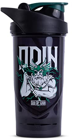 Shieldmixer Hero Pro Classic Shaker Odin - Botella para fitness (sin BPA, 700 ml), color negro