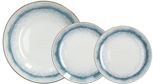 Tognana Oasis - Vajilla de 18 piezas, porcelana, azul claro