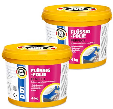 Flytande folie professionell 8 kg, flytande gummi för inomhus, vattenbarriär under kakel, badrum, dusch, tätning, halvkonstruktion D01