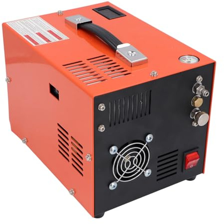 PCP Luftkompressor - 30 MPa Högtrycksdykartank Inbyggd Transformator, PCP Luftpump med Fläktkylningstemperaturdisplay för Paintballpistol, Utomhusuppblåsning (EU)