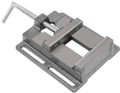 Morsa per macchina 125 mm – Morsa di alta qualità per officina, trapano e sega – ghisa durevole & acciaio rotondo #45 – Facile fissaggio (nero)