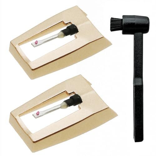 Giwnhvx 2 skivspelarnålar ersättning med stylus rengöringsborste kit, skivspelare nål stylus för, skivspelare enkel installation