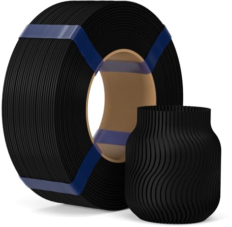 ELEGOO Filamento PLA Basic Di Ricarica 1,75 mm Nero 1 kg, PLA Refill Per Stampante 3D Senza Bobina, Precisione +/- 0,02 mm, Compatibile Con Bobina Riutilizzabile