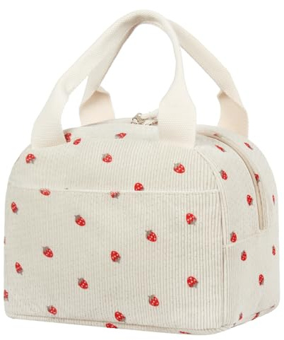 BuyCard sac isotherme repas femme – Boîte à déjeuner avec bandoulière réglable | Sac isotherme étanche et résistant à l'huile pour le travail, l'école, les pique-niques et les. (beige)