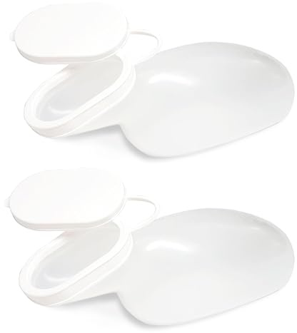 HaseMed - Bottiglia per urina da donna, 2 pezzi, ergonomica, a prova di perdite, ideale per cura, incontinenza e in viaggio, 1000 ml, riutilizzabile e autoclavabile