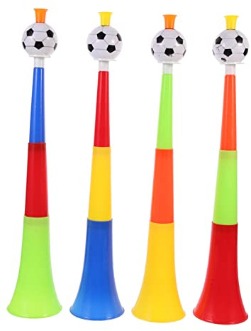 JUMPLAWN 4 Piezas Trompetas de Animación para Fútbol de Bocinas Portátiles Aleatorios para Eventos Deportivos y Fiestas Color Aleatorio