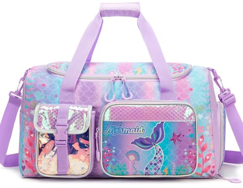 HTgroce Bolsa de Ballet Niña Sirena – Mochila de Danza con Compartimento para Zapatos – Bolsa de Piscina para Natación y Gimnasia Rítmica