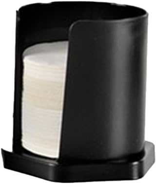 NiuLumea Caja redonda de almacenamiento de papel para filtro de café para filtros en forma de cono y abanico, soporte de aleación de aluminio con tapa, 14 x 14 x 58 cm, para ollas moca, color negro