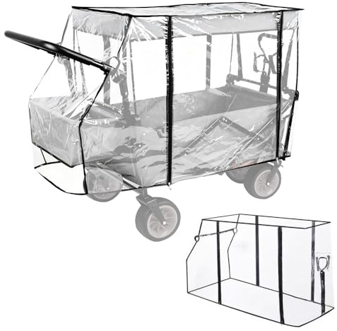 Nzkeuf Funda universal para la lluvia, 115 x 51 x 75 cm, cubierta para la lluvia con cremallera, transparente, plegable, para carrito de mano, playa, funda protectora para lluvia
