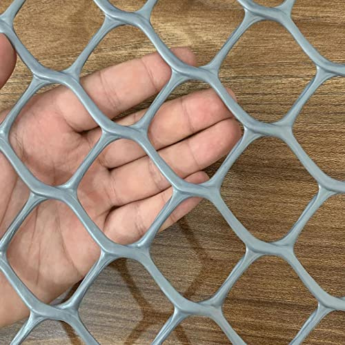 Kraftigt trädgårdsstaket i plast grå trappräcke 6 x 5 cm nät säkert för småbarn kyckling och rådjur barriär justerbar längd 130 m hållbart utomhusskydd