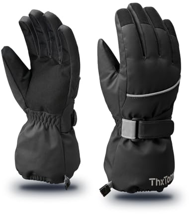 ThxToms Kids Warm Gloves Winter Waterproof Snow Gloves for Outdoor Sports, Toddler Bulky Ski Gloves for Boys Girls