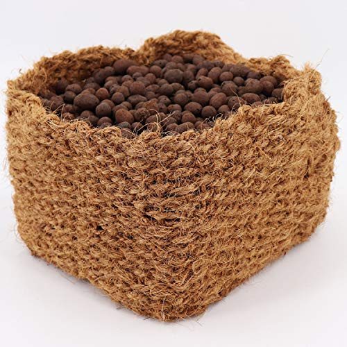 Aquagart, 5 cestini per piante in cocco, 20 cm x 20 cm x 15 cm, per piante da laghetto, adatto per acque e rive, per un laghetto da giardino naturale, senza plastica, cesto per piante acquatiche