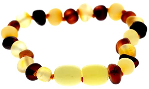 SilverAmber Jewellery UK nytt råa baltisk bärnsten vristlänk armband – handgjort 100 % äkta bärnstenspärlor – premiumkvalitet – storlekar 12–21 cm, Harts Harts Tyg, Amber