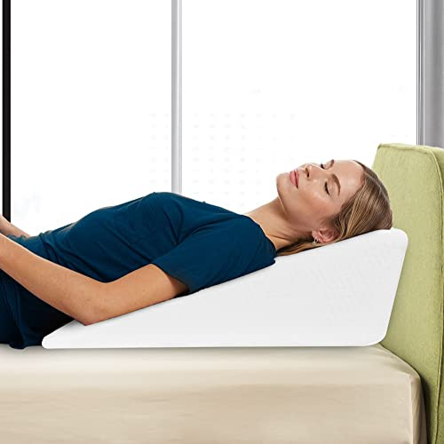 ASAB Memory Foam Wedge Pillow Wedge Support Bed Therapy Pillow | Ideal for Back Neck and Shoulder Pain | Orthopaedic Support | Breathable Zipper Pillow Cover | Sleeping and Relaxing Wedge Pillow