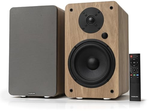 VULKKANO A6 ARC Aktivlautsprecher mit 6.5 Woofer, Bluetooth 5.0, HDMI ARC, Optische, RCA, USB, mit Subwoofer-Ausgang, HiFi Lautsprecher, Heimkino (Brown)