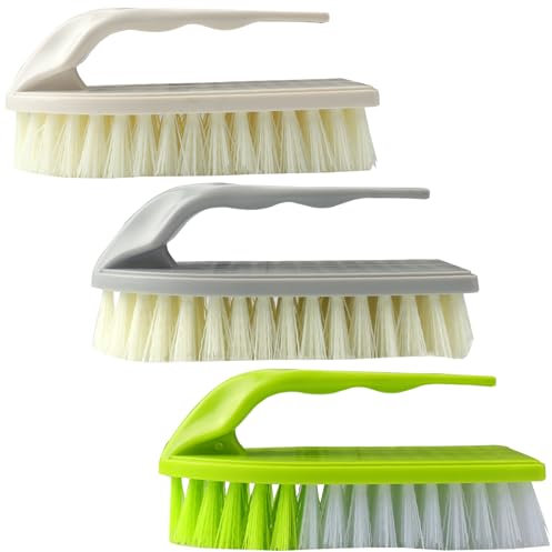 Roellgs Juego de 3 cepillos para fregar – Cepillos de limpieza resistentes para suelo, ducha y fregadero para baño, cocina y bañera