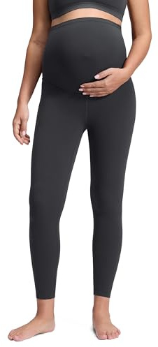 CRZ YOGA Women's Butterluxe 25 Maternity Leggings - Over Bump Workout Leggings Pregnancy Soft Belly Support Yoga Pants Mysterious Grey 8
