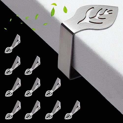 CUNGLIN Tovaglia Clip in Acciaio, 10 Pezzi Tovaglia da Esterno Clip fermatovaglia da Esterno Mobile, Fermatovaglia da Tavola per Picnic, Barbecue, Matrimoni, Feste Altri Eventi