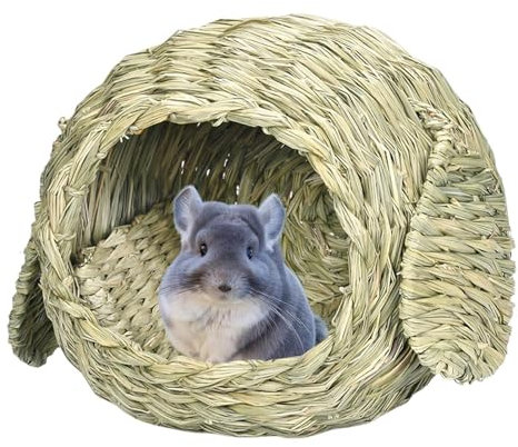 Grashaus | Meergrashütte | Meergras-Hütte | Meergrasversteck | Hasengrashütte | Handgefertigtes Hasenversteck | Naturgras Spielhaus für Kaninchen | Handgefertigter Hasenunterstand