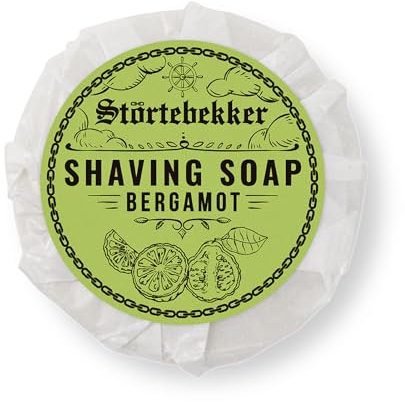 Störtebekker® Premium Rasierseife Bergamotte 70g - Handgefertigte Seife für ergiebigen Rasierschaum - Perfekt für die Rasur mit Rasierhobel & Rasiermesser - Vegane Rasierseife Damen & Herren
