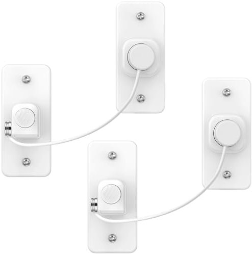 HOMGEN 2 Pack Window Locks Child Safety No Drilling Durable Window Locks for Upvc Strong Self Adhesive Window Safety Restrictor 2 Way Installation Window Security Lock for Home etc