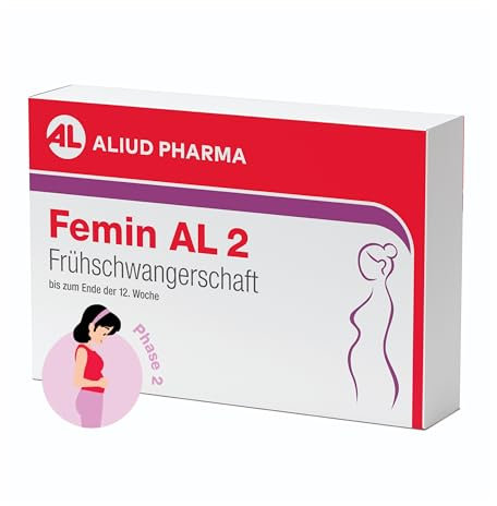 Femin AL 2 Frühschwangerschaft: Folsäure für Schwangere bis 12. Woche - Enthält L-Methylfolat, Vitamine, Eisen, Jod, Cholin für Mutter und Baby in der Schwangerschaft, 30 Kapseln