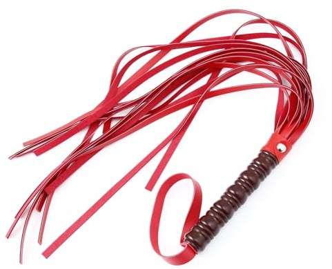 Générique Cravache en Cuir, cravache d'équitation-FRB4 (Rouge) | accessoire pour sports équestres