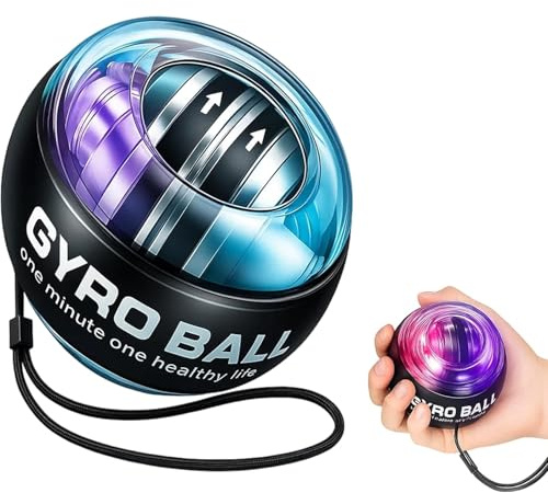 Torque Ball Hand Exerciser, Autostart Wrist Exercise Ball Wrist Trainer Exercises Gyroscopic Forearm Exerciser with Colourful LED Lights Gifts for Office Workers and Athletes Fitness Enthusiasts