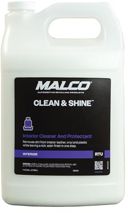 Malco Clean and Shine Interior Car Cleaner and Dressing - Best Interior Car Care to Restore Leather Plastic and Vinyl / 1 Simple Step To Clean, Condition, and Protect/Non-Glare Satin Finish (125901)