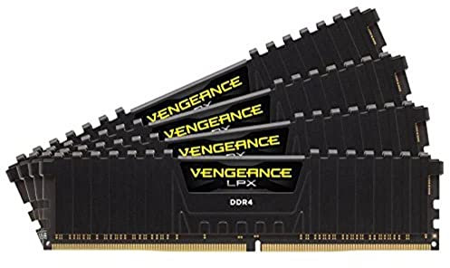 Corsair CMK32GX4M4C3000C16 Vengeance LPX 32 GB (4 x 8 GB) DDR4 3000 MHz C16 XMP 2.0 High Performance Desktop Memory Kit, Black