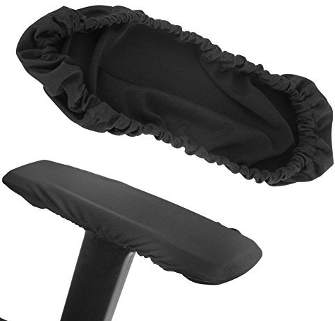 DEWIN Cubiertas de Apoyabrazos, Cubiertas de Apoyabrazos de Silla Extraíble Protector Elástico Funda de Sillón de Oficina Negro 1 Par