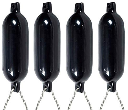 COSTWAY 4 x Parabordi per Barca, Parabordi per Imbarcazioni, Gommonni, Boat Fender (Nero)