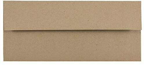JAM PAPER #10 Business Premium Envelopes - 4 1/8 x 9 1/2 - Brown Kraft Paper Bag - 100/Pack