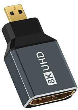 Twozoh 8K Adattatore Micro HDMI a HDMI, 2.1 Micro HDMI Maschio a HDMI Femmina adattatore supporto 8K@60Hz, 4K@Hz, 2K@240Hz