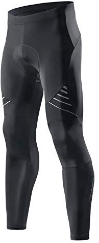 Santic Men's Bike Pants Long 4D Padded Cycling Tights Leggings Outdoor Riding Pants with Zipper Pockets