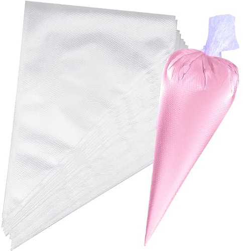 XFentech 100 Stück Spritzbeutel Einweg - Profi Einweg Transparent Spritzbeutel, Mittel Spritzbeutel Für Dekorieren Von Gebäck, Torten Geeignet, Keksen, Hausbacken
