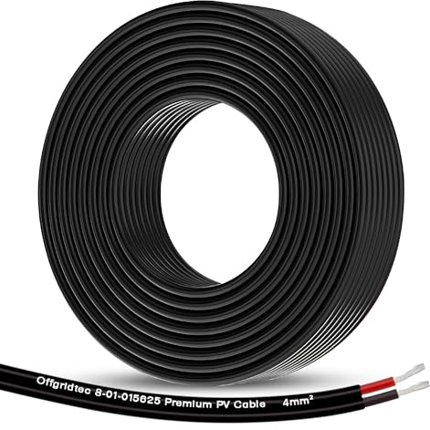 Offgridtec 2 x 4 mm² solkabel, tvåtrådig PV-kabel för solanläggningar, flexibel och separerbar design, förtennad kopparledare med XLPO-isolering, värme- och väderbeständig DC-strömkabel, 10 meter