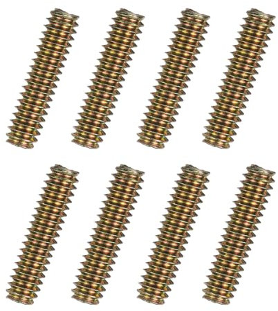 QUARKZMAN 8Pcs Tiges Filetées Entièrement 1/4x1 Goujons Filetés Longues Vis Filetées en Acier au Carbone pour l'Assemblage de Meubles, l'Installation de Rampes de Jardin, Zinc Coloré