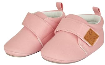 Sterntaler Krabbelschuhe uni - Baby Schuhe aus Canvas mit Klettverschluss - Baby und Kleinkind Hausschuh - aufgenähte Sternen Sohle rutschfest - Mädchen Sneaker mit Jersey Futter, mattrosa, Größe 18