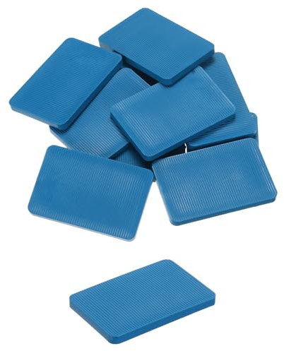 QUARKZMAN 20 Stück Unterlegplatten Kunststoff 60 x 40 x 5 mm Abstandhalter Fliesenkeile Distanzplatten Ausgleichsplatten Keile Distanzklötze Abstandshalter Unterlegklotz Distanzhalter, Blau