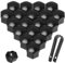 Acooruiteng Radschraubenkappen 17mm Radmutterkappen 17mm Universal Radbolzen Kappen für Radschrauben Wheel Nut Covers Radmutternkappen 17 mm mit Entfernung Werkzeug für Meisten Auto Schwarz 20 Stück