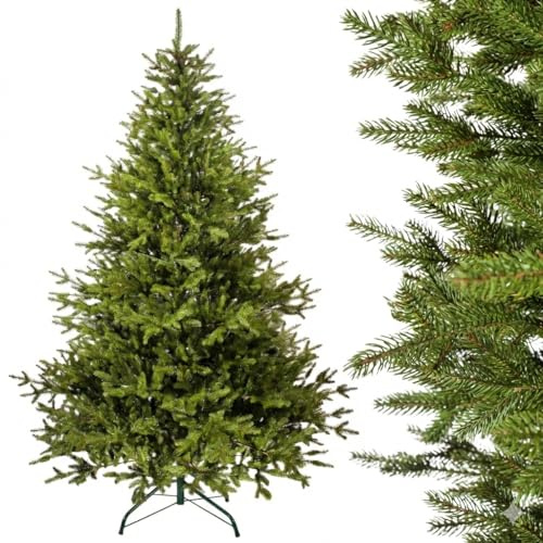 Evergreen Tree Konstgjord julgran, 230 cm – 100 % formgjuten julgran med naturträstativ, tillverkad i EU – naturligt utseende, konstgjord julgran
