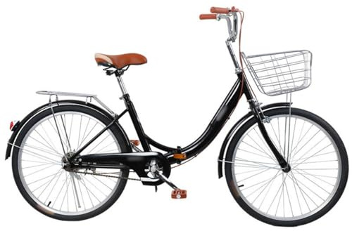 Bicicletta Pieghevole Da Donna Da 20 E 24 Pollici, Telaio In Acciaio Ad Alto Tenore Di Carbonio, Bicicletta Con Pedalata Assistita Per Donne E Adulti Con Pneumatici B,24 inch