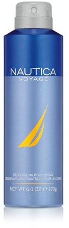 Nautica Voyage Deo Body Spray 6 fl oz (Pack of 1), Notes of Apple, Cedarwood, Mimosa, Men's Fragrance, Long Lasting, Everyday Fragrance