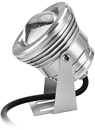 Garsent Luci a LED da Immersione, 12V 10W RGB LED IP65 Lampada da faretto per Acquario Impermeabile con Telecomando per Paesaggio, Piscina, Stagno, Acquario, ECC.(Argento)
