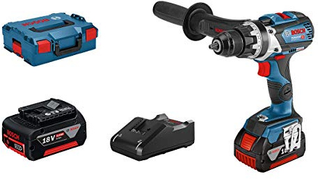 Bosch Professional 18V System Akku Bohrschrauber GSR 18V-110 C (max. Drehmoment: 110 Nm, max. Schrauben-Ø: 12 mm, inkl. 2x 5.0Ah Akku, Schnellladegerät GAL 18V-40, L-BOXX)
