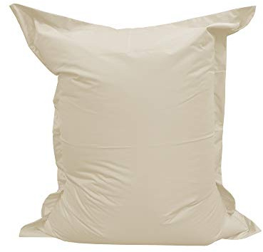 chilly pilley Beanbag L XL XXL Cojín De Suelo Beanbag Relleno De Espuma De Poliestireno Beanbag Gigante para Acostarse Y Sentarse Resistente Al Agua Repelente Al Agua (100x70, Crema)